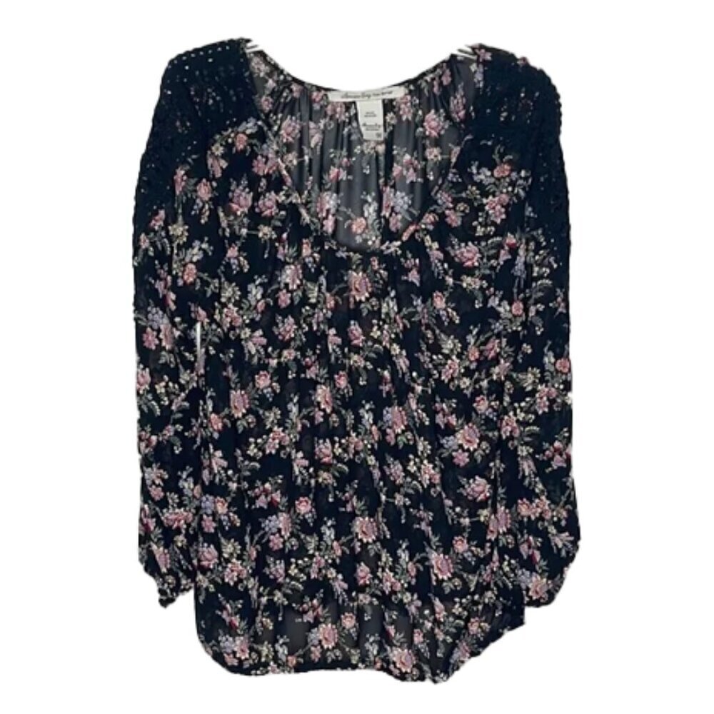 ❤️ AMERICAN RAG Eyelet Floral Blouse Size 1X